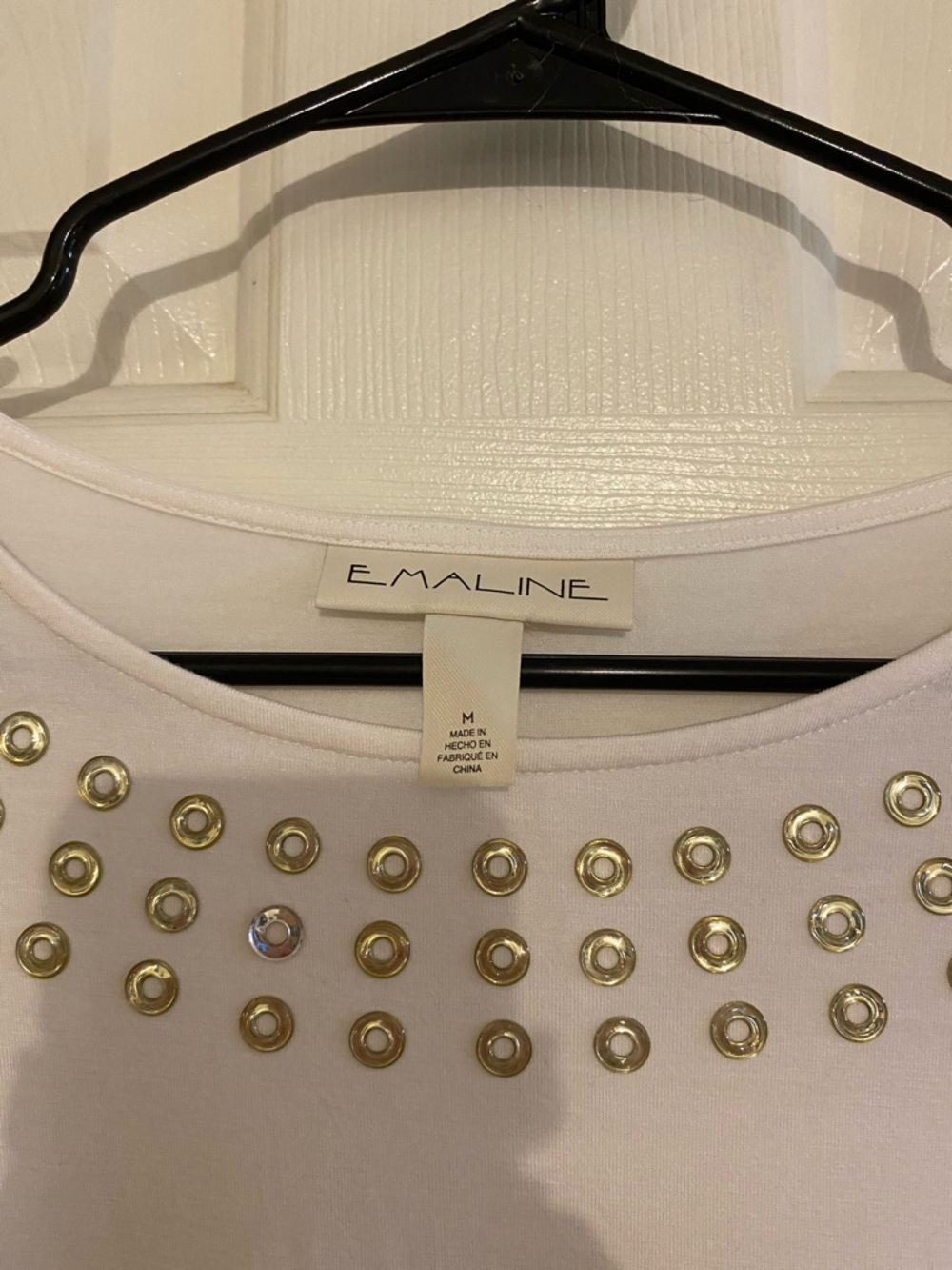 Embellished White Crewneck Short-Sleeve Tee - Picture 2 of 5